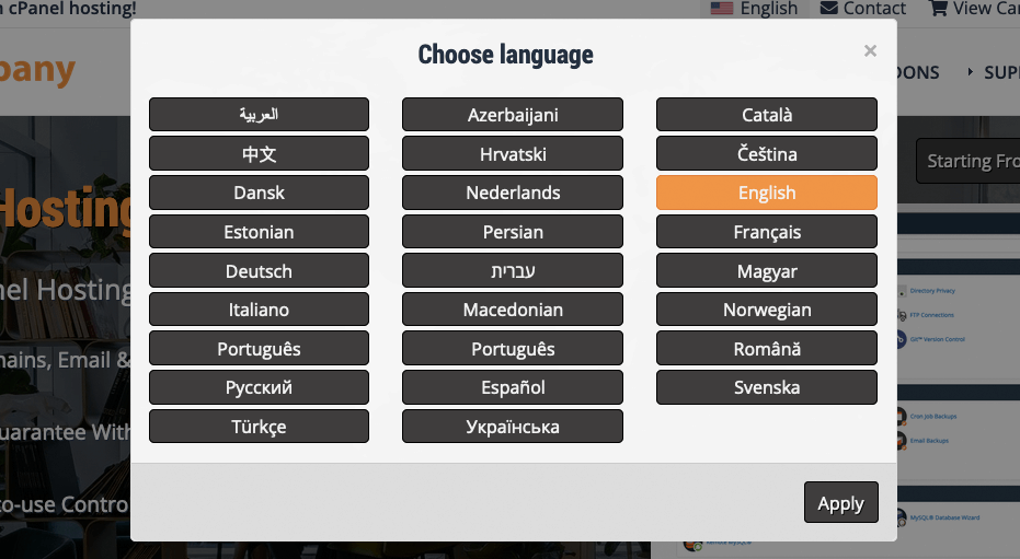 Multi-Language Supported Blesta Template