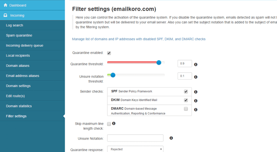 Incoming & Outgoing Email Filtering