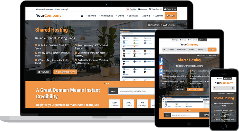 Responsive WizardPanel WHMCS framework