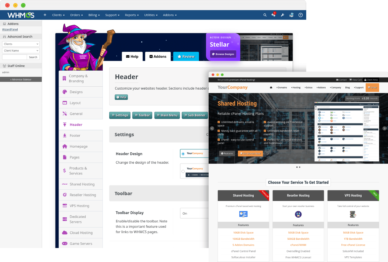 WizardPanel for WHMCS