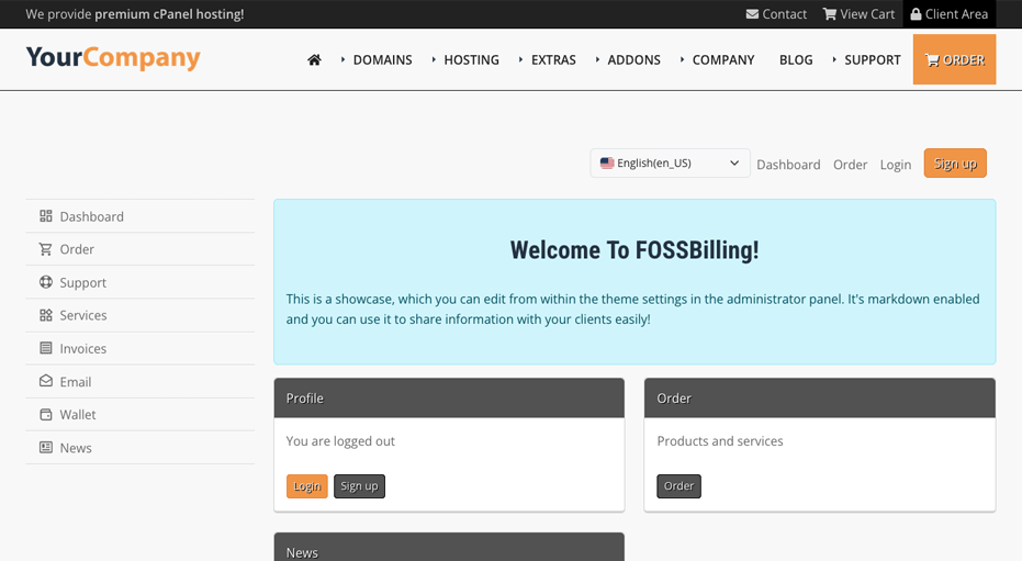 WordPress Themes with FOSSBilling Integration